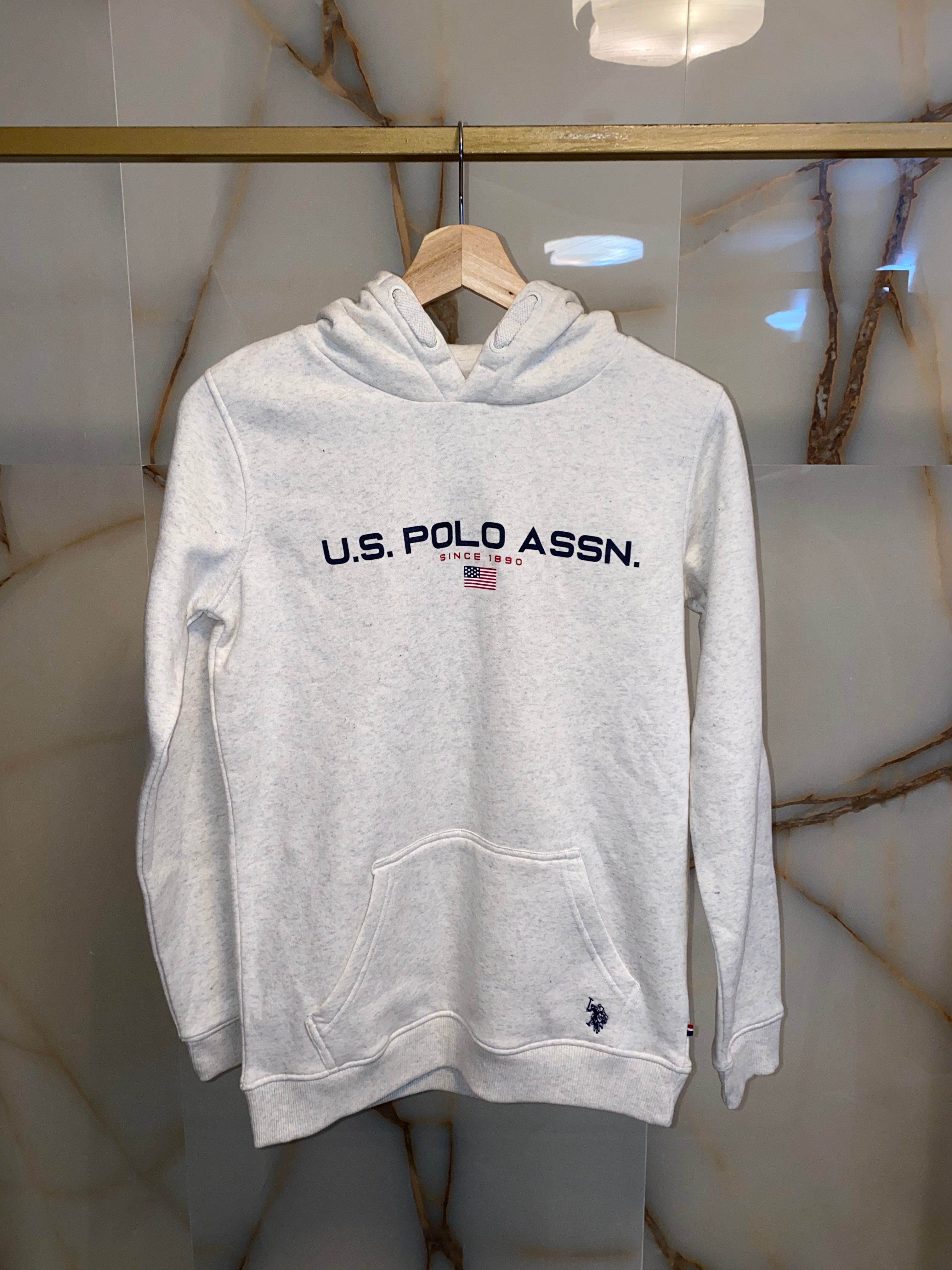 TR2703 - US Polo ASSN White logo hoodie